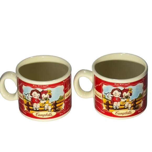 Set Of 2 Campbells Houston Harvest Ceramic Kids Mugs Vintage 1998 - Picture 10 of 11